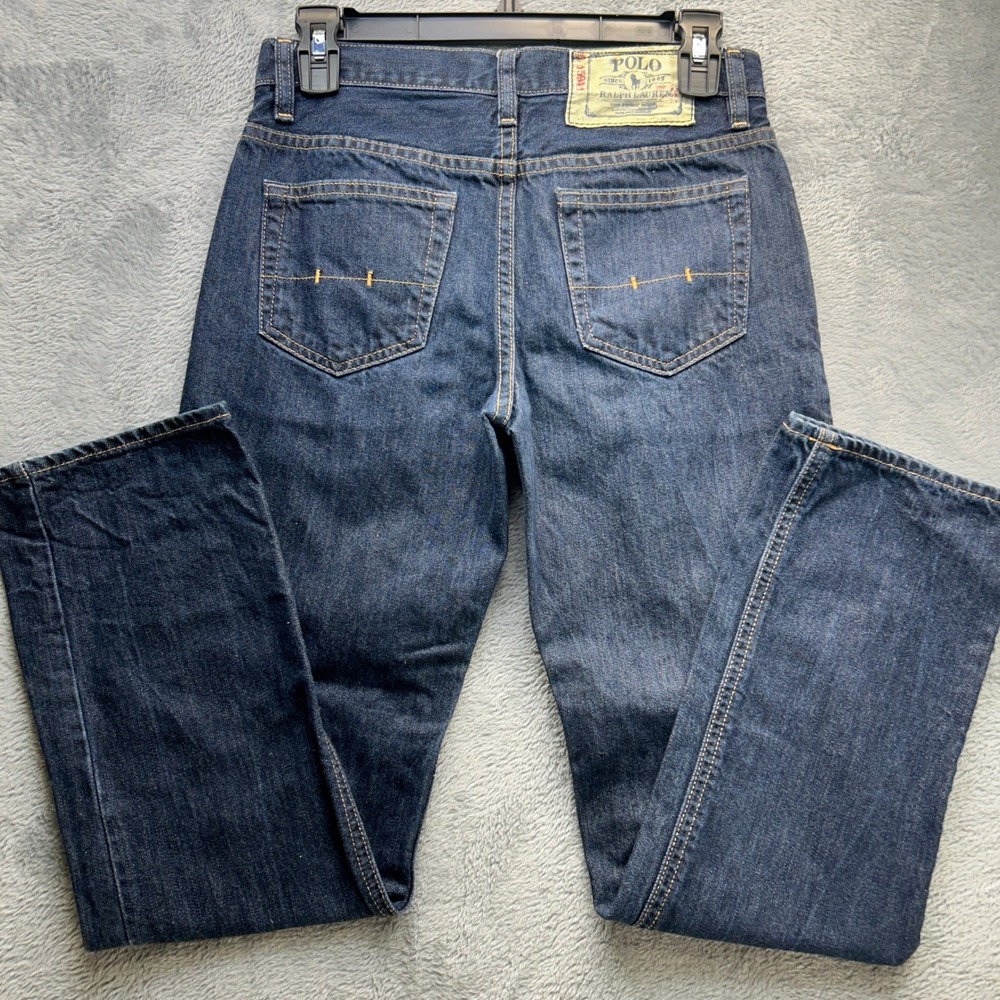 Polo Ralph Lauren Boys Dark Wash Straight Leg Jeans Blue Denim Size 12 15941